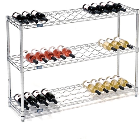 Nexel Wine Bottle Rack, 39 Bottle 48inW x 14inD x 34inH, Chrome 797144